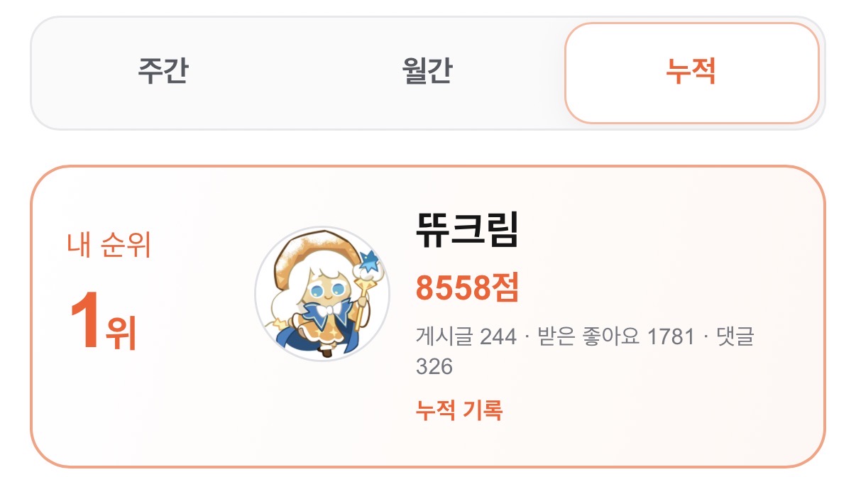 누적 1만점 가나욧? 첨부 이미지